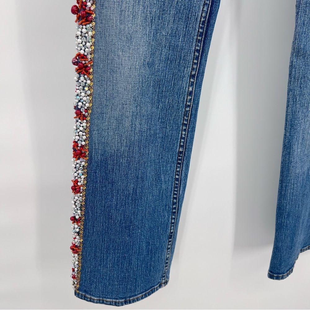 Allen B Jeans Denim Embroidered Blue New - Picture 6 of 13